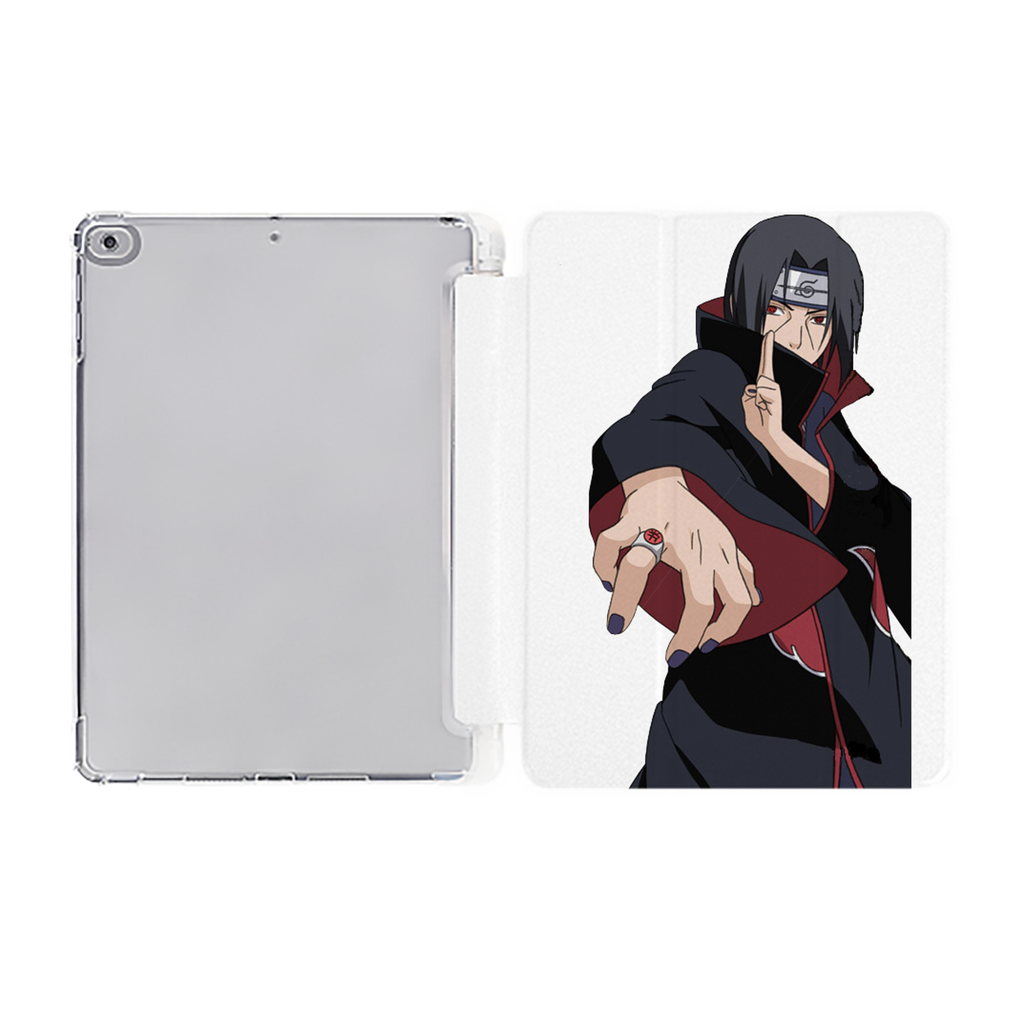 （画像用） NARUTO -ナルト- うちは イタチ Uchiha Itachi IPad ケース ペン収納付き 三つ折りスタンド PUレザー×シリコン 対応機種9.5/10.5/10.9インチ